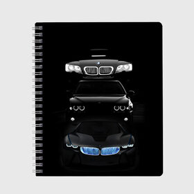 Тетрадь с принтом BMW в Екатеринбурге, 100% бумага | 48 листов, плотность листов — 60 г/м2, плотность картонной обложки — 250 г/м2. Листы скреплены сбоку удобной пружинной спиралью. Уголки страниц и обложки скругленные. Цвет линий — светло-серый
 | bmw | авто | бмв | магина | марка