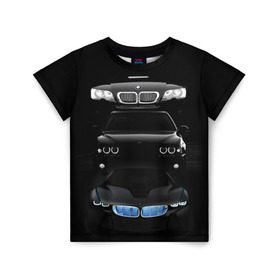Детская футболка 3D с принтом BMW в Екатеринбурге, 100% гипоаллергенный полиэфир | прямой крой, круглый вырез горловины, длина до линии бедер, чуть спущенное плечо, ткань немного тянется | bmw | авто | бмв | магина | марка