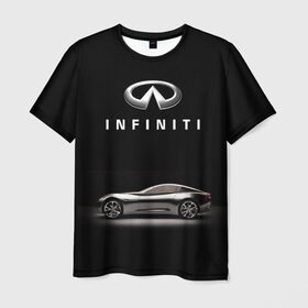 Мужская футболка 3D с принтом Infiniti в Екатеринбурге, 100% полиэфир | прямой крой, круглый вырез горловины, длина до линии бедер | Тематика изображения на принте: авто | инфинити | марка | машина