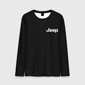 Мужской лонгслив 3D с принтом Jeep в Екатеринбурге, 100% полиэстер | длинные рукава, круглый вырез горловины, полуприлегающий силуэт | Тематика изображения на принте: автомобиль | джип | марка | машина