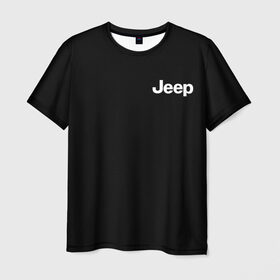 Мужская футболка 3D с принтом Jeep в Екатеринбурге, 100% полиэфир | прямой крой, круглый вырез горловины, длина до линии бедер | Тематика изображения на принте: автомобиль | джип | марка | машина