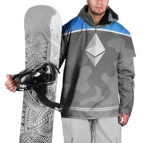 Накидка на куртку 3D с принтом Black Milk Ethereum - Эфириум в Екатеринбурге, 100% полиэстер |  | black milk | ethereum | etherium | litecoin | крипта | крипто | криптовалюта | лайткоин | майнер | майнинг | эфир
