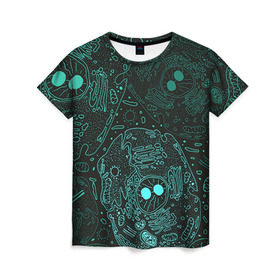 Женская футболка 3D с принтом Клетки в Екатеринбурге, 100% полиэфир ( синтетическое хлопкоподобное полотно) | прямой крой, круглый вырез горловины, длина до линии бедер | doctor | биология | врач | деление | доктор | клетки | медик | медицина