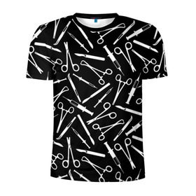Мужская футболка 3D спортивная с принтом Шприцы в Екатеринбурге, 100% полиэстер с улучшенными характеристиками | приталенный силуэт, круглая горловина, широкие плечи, сужается к линии бедра | doctor | врач | доктор | инструмент | медик | медицина | скальпель