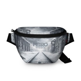 Поясная сумка 3D с принтом METRO: Exodus в Екатеринбурге, 100% полиэстер | плотная ткань, ремень с регулируемой длиной, внутри несколько карманов для мелочей, основное отделение и карман с обратной стороны сумки застегиваются на молнию | horror | metro | metro 2033 | redux | игра | метро | хоррор