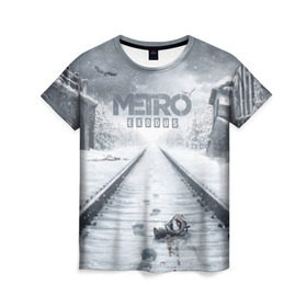 Женская футболка 3D с принтом METRO: Exodus в Екатеринбурге, 100% полиэфир ( синтетическое хлопкоподобное полотно) | прямой крой, круглый вырез горловины, длина до линии бедер | horror | metro | metro 2033 | redux | игра | метро | хоррор