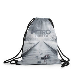 Рюкзак-мешок 3D с принтом METRO: Exodus в Екатеринбурге, 100% полиэстер | плотность ткани — 200 г/м2, размер — 35 х 45 см; лямки — толстые шнурки, застежка на шнуровке, без карманов и подкладки | horror | metro | metro 2033 | redux | игра | метро | хоррор