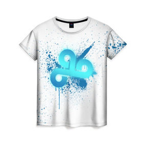 Женская футболка 3D с принтом cs:go - Cloud9 (White collection) в Екатеринбурге, 100% полиэфир ( синтетическое хлопкоподобное полотно) | прямой крой, круглый вырез горловины, длина до линии бедер | 0x000000123 | cloud9 | cs go | white | кс го