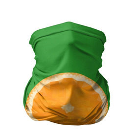 Бандана-труба 3D с принтом Низкополигональный апельсин в Екатеринбурге, 100% полиэстер, ткань с особыми свойствами — Activecool | плотность 150‒180 г/м2; хорошо тянется, но сохраняет форму | lowpoly | polygonal | апельсин | зеленый | оранджевый | полигон | полигональный | полигоны | яркий