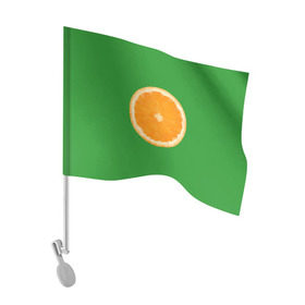 Флаг для автомобиля с принтом Низкополигональный апельсин в Екатеринбурге, 100% полиэстер | Размер: 30*21 см | lowpoly | polygonal | апельсин | зеленый | оранджевый | полигон | полигональный | полигоны | яркий