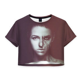 Женская футболка 3D укороченная с принтом Chelsea Grin 1 в Екатеринбурге, 100% полиэстер | круглая горловина, длина футболки до линии талии, рукава с отворотами | chelsea grin
