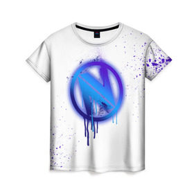 Женская футболка 3D с принтом cs:go - EnVyUs (White collection) в Екатеринбурге, 100% полиэфир ( синтетическое хлопкоподобное полотно) | прямой крой, круглый вырез горловины, длина до линии бедер | 0x000000123 | cs go | envyus | white | кс го | энви