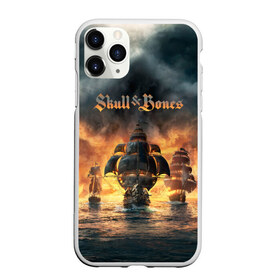 Чехол для iPhone 11 Pro Max матовый с принтом Skull and Bones в Екатеринбурге, Силикон |  | игра | корабль | кости | море | огонь | пират | пламя | череп