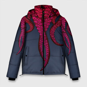 Мужская зимняя куртка 3D с принтом Щупальцы Осьминога в Екатеринбурге, верх — 100% полиэстер; подкладка — 100% полиэстер; утеплитель — 100% полиэстер | длина ниже бедра, свободный силуэт Оверсайз. Есть воротник-стойка, отстегивающийся капюшон и ветрозащитная планка. 

Боковые карманы с листочкой на кнопках и внутренний карман на молнии. | кальмар | осьминог | щупальца