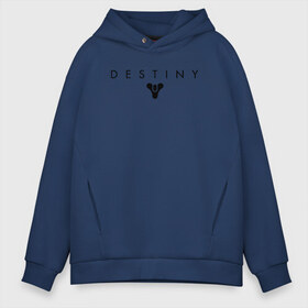 Мужское худи Oversize хлопок с принтом Destiny в Екатеринбурге, френч-терри — 70% хлопок, 30% полиэстер. Мягкий теплый начес внутри —100% хлопок | боковые карманы, эластичные манжеты и нижняя кромка, капюшон на магнитной кнопке | destiny | destiny 2 | дестени | космос