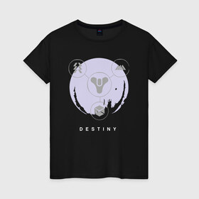 Женская футболка хлопок с принтом Planet в Екатеринбурге, 100% хлопок | прямой крой, круглый вырез горловины, длина до линии бедер, слегка спущенное плечо | destiny | destiny 2 | дестени | космос