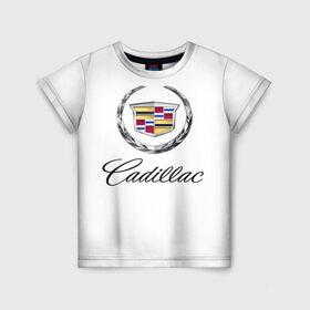 Детская футболка 3D с принтом Cadillac в Екатеринбурге, 100% гипоаллергенный полиэфир | прямой крой, круглый вырез горловины, длина до линии бедер, чуть спущенное плечо, ткань немного тянется | авто | кадиллак | марка | машина