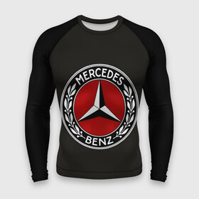 Мужской рашгард 3D с принтом Mercedes Benz в Екатеринбурге,  |  | car | germany | logo | make | mercedes benz | автомобиль | германия | логотип | марка | мерседес бенц