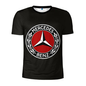 Мужская футболка 3D спортивная с принтом Mercedes-Benz в Екатеринбурге, 100% полиэстер с улучшенными характеристиками | приталенный силуэт, круглая горловина, широкие плечи, сужается к линии бедра | Тематика изображения на принте: car | germany | logo | make | mercedes benz | автомобиль | германия | логотип | марка | мерседес бенц