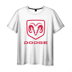 Мужская футболка 3D с принтом Dodge в Екатеринбурге, 100% полиэфир | прямой крой, круглый вырез горловины, длина до линии бедер | 