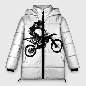 Женская зимняя куртка 3D с принтом Мотокросс в Екатеринбурге, верх — 100% полиэстер; подкладка — 100% полиэстер; утеплитель — 100% полиэстер | длина ниже бедра, силуэт Оверсайз. Есть воротник-стойка, отстегивающийся капюшон и ветрозащитная планка. 

Боковые карманы с листочкой на кнопках и внутренний карман на молнии | motocross | motorcycle | motorcyclist | silhouette | speed | stencil | мотокросс | мотоцикл | мотоциклист | силуэт | скорость | трафарет
