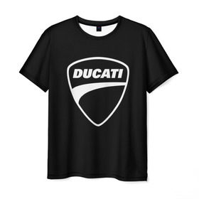 Мужская футболка 3D с принтом Ducati в Екатеринбурге, 100% полиэфир | прямой крой, круглый вырез горловины, длина до линии бедер | Тематика изображения на принте: авто | дукати | марка | машина