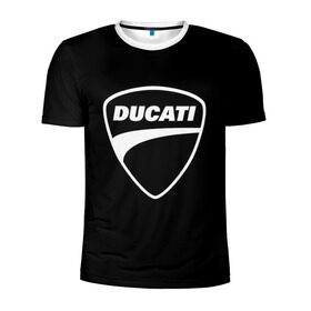 Мужская футболка 3D спортивная с принтом Ducati в Екатеринбурге, 100% полиэстер с улучшенными характеристиками | приталенный силуэт, круглая горловина, широкие плечи, сужается к линии бедра | Тематика изображения на принте: авто | дукати | марка | машина