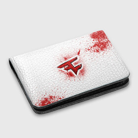 Картхолдер с принтом с принтом cs:go - FaZe clan (White collection) в Екатеринбурге, натуральная матовая кожа | размер 7,3 х 10 см; кардхолдер имеет 4 кармана для карт; | Тематика изображения на принте: cs go | faze | white | кс го | фейз