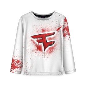 Детский лонгслив 3D с принтом cs:go - FaZe clan (White collection) в Екатеринбурге, 100% полиэстер | длинные рукава, круглый вырез горловины, полуприлегающий силуэт
 | Тематика изображения на принте: cs go | faze | white | кс го | фейз