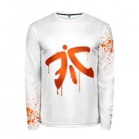 Мужской лонгслив 3D с принтом cs:go - Fnatic (White collection) в Екатеринбурге, 100% полиэстер | длинные рукава, круглый вырез горловины, полуприлегающий силуэт | cs go | fnatic | кс го | фнатик