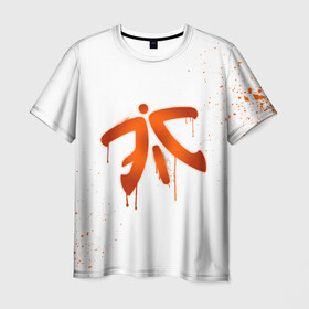 Мужская футболка 3D с принтом cs:go - Fnatic (White collection) в Екатеринбурге, 100% полиэфир | прямой крой, круглый вырез горловины, длина до линии бедер | cs go | fnatic | кс го | фнатик