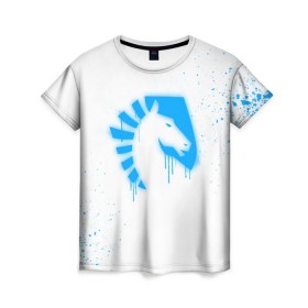 Женская футболка 3D с принтом cs:go - Liquid team (White collection) в Екатеринбурге, 100% полиэфир ( синтетическое хлопкоподобное полотно) | прямой крой, круглый вырез горловины, длина до линии бедер | 0x000000123 | cs go | liquid | white | кс го | ликвид
