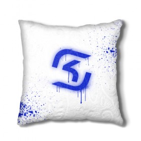 Подушка 3D с принтом cs:go - SK Gaming (White collection) в Екатеринбурге, наволочка – 100% полиэстер, наполнитель – холлофайбер (легкий наполнитель, не вызывает аллергию). | состоит из подушки и наволочки. Наволочка на молнии, легко снимается для стирки | 0x000000123 | cs go | sk | white | кс го