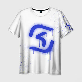 Мужская футболка 3D с принтом cs:go - SK Gaming (White collection) в Екатеринбурге, 100% полиэфир | прямой крой, круглый вырез горловины, длина до линии бедер | 0x000000123 | cs go | sk | white | кс го