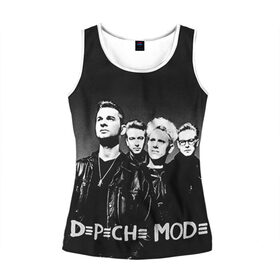 Женская майка 3D с принтом Depeche mode в Екатеринбурге, 100% полиэстер | круглая горловина, прямой силуэт, длина до линии бедра | альтернативный рок | вестник моды | винс кларк | депеш мод | депешмод | дэйв гаан | индастриал рок | мартин гор | синти поп | электроник рок | энди флетчер