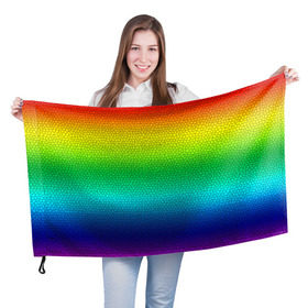 Флаг 3D с принтом Радуга (Витражный Градиент) в Екатеринбурге, 100% полиэстер | плотность ткани — 95 г/м2, размер — 67 х 109 см. Принт наносится с одной стороны | gradient | rainbow | витраж | градиент | радуга