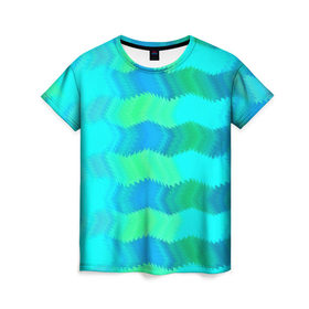 Женская футболка 3D с принтом Размытые полосы в Екатеринбурге, 100% полиэфир ( синтетическое хлопкоподобное полотно) | прямой крой, круглый вырез горловины, длина до линии бедер | 3d | линии | отблески | размытие | узоры