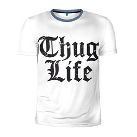 Мужская футболка 3D спортивная с принтом Thug Life в Екатеринбурге, 100% полиэстер с улучшенными характеристиками | приталенный силуэт, круглая горловина, широкие плечи, сужается к линии бедра | Тематика изображения на принте: 2pac | amaru | life | shakur | thug | thung | tupac
