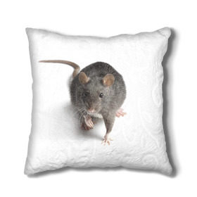 Подушка 3D с принтом Крыса в Екатеринбурге, наволочка – 100% полиэстер, наполнитель – холлофайбер (легкий наполнитель, не вызывает аллергию). | состоит из подушки и наволочки. Наволочка на молнии, легко снимается для стирки | животные | крыса | мышка | мышь