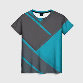 Женская футболка 3D с принтом Линии в Екатеринбурге, 100% полиэфир ( синтетическое хлопкоподобное полотно) | прямой крой, круглый вырез горловины, длина до линии бедер | геометрия | лучшее | спорт | футбол