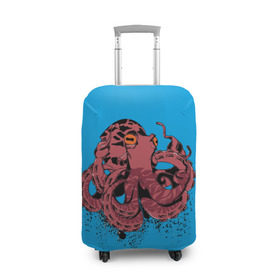 Чехол для чемодана 3D с принтом Осьминог в Екатеринбурге, 86% полиэфир, 14% спандекс | двустороннее нанесение принта, прорези для ручек и колес | la piovra | octopus | кальмар | лапиовра | морепродукт | морской гад | октопус | осьминог | спрут