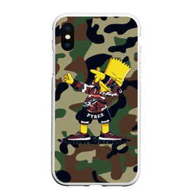 Чехол для iPhone XS Max матовый с принтом Dab Bart Simpson в Екатеринбурге, Силикон | Область печати: задняя сторона чехла, без боковых панелей | Тематика изображения на принте: bart | dab | dabbin | simpsons | барт симпсон | даб | дэб | дэббинг | мультик | мультики | мультфильм | мультфильмы | симпсоны