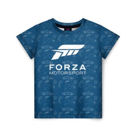 Детская футболка 3D с принтом Forza Motorsport в Екатеринбурге, 100% гипоаллергенный полиэфир | прямой крой, круглый вырез горловины, длина до линии бедер, чуть спущенное плечо, ткань немного тянется | car | crew | dirt | flatout | grid | need | nfs | race | speed | гонки | машина | скорость