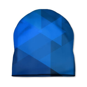Шапка 3D с принтом blue texsture в Екатеринбурге, 100% полиэстер | универсальный размер, печать по всей поверхности изделия | abstraction | абстракция | геометрия | грани | линии | полигоны | сочетания | треугольники