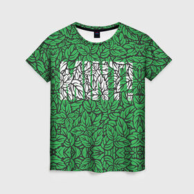 Женская футболка 3D с принтом Mint - Мята в Екатеринбурге, 100% полиэфир ( синтетическое хлопкоподобное полотно) | прямой крой, круглый вырез горловины, длина до линии бедер | 420 | buds | mint | зеленый | зелень | листья | мята | мятный | природа | раста | растаман | текстура | узор | шишки