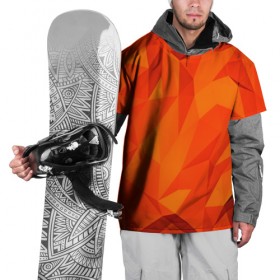 Накидка на куртку 3D с принтом Orange geometry в Екатеринбурге, 100% полиэстер |  | abstraction | абстракция | геометрия | грани | линии | полигоны | сочетания | текстура | треугольники