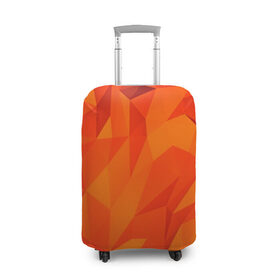 Чехол для чемодана 3D с принтом Orange geometry в Екатеринбурге, 86% полиэфир, 14% спандекс | двустороннее нанесение принта, прорези для ручек и колес | abstraction | абстракция | геометрия | грани | линии | полигоны | сочетания | текстура | треугольники