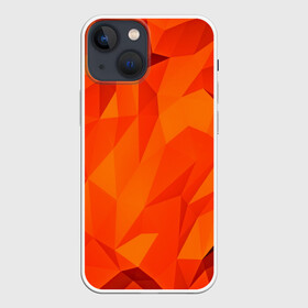 Чехол для iPhone 13 mini с принтом Orange geometry в Екатеринбурге,  |  | abstraction | абстракция | геометрия | грани | линии | полигоны | сочетания | текстура | треугольники