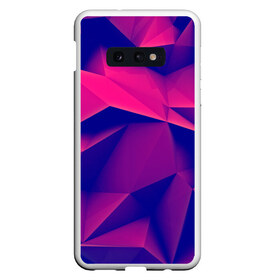 Чехол для Samsung S10E с принтом Violet polygon в Екатеринбурге, Силикон | Область печати: задняя сторона чехла, без боковых панелей | 3d | abstraction | абстракция | геометрия | грани | линии | полигоны | розовый | сочетания | текстура | треугольники | фиолетовый