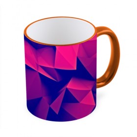 Кружка 3D с принтом Violet polygon в Екатеринбурге, керамика | ёмкость 330 мл | 3d | abstraction | абстракция | геометрия | грани | линии | полигоны | розовый | сочетания | текстура | треугольники | фиолетовый